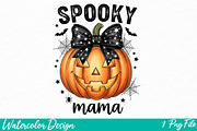 Spooky Mama Png t-shirt, an Illustration by Watercolor design (Thumbnail 1 of 3)