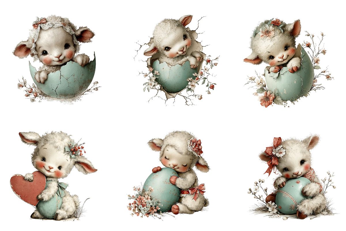 Cute Whimsical Easter Clipart Easter, an Illustration by CreationArt (Photo 4 of 6)