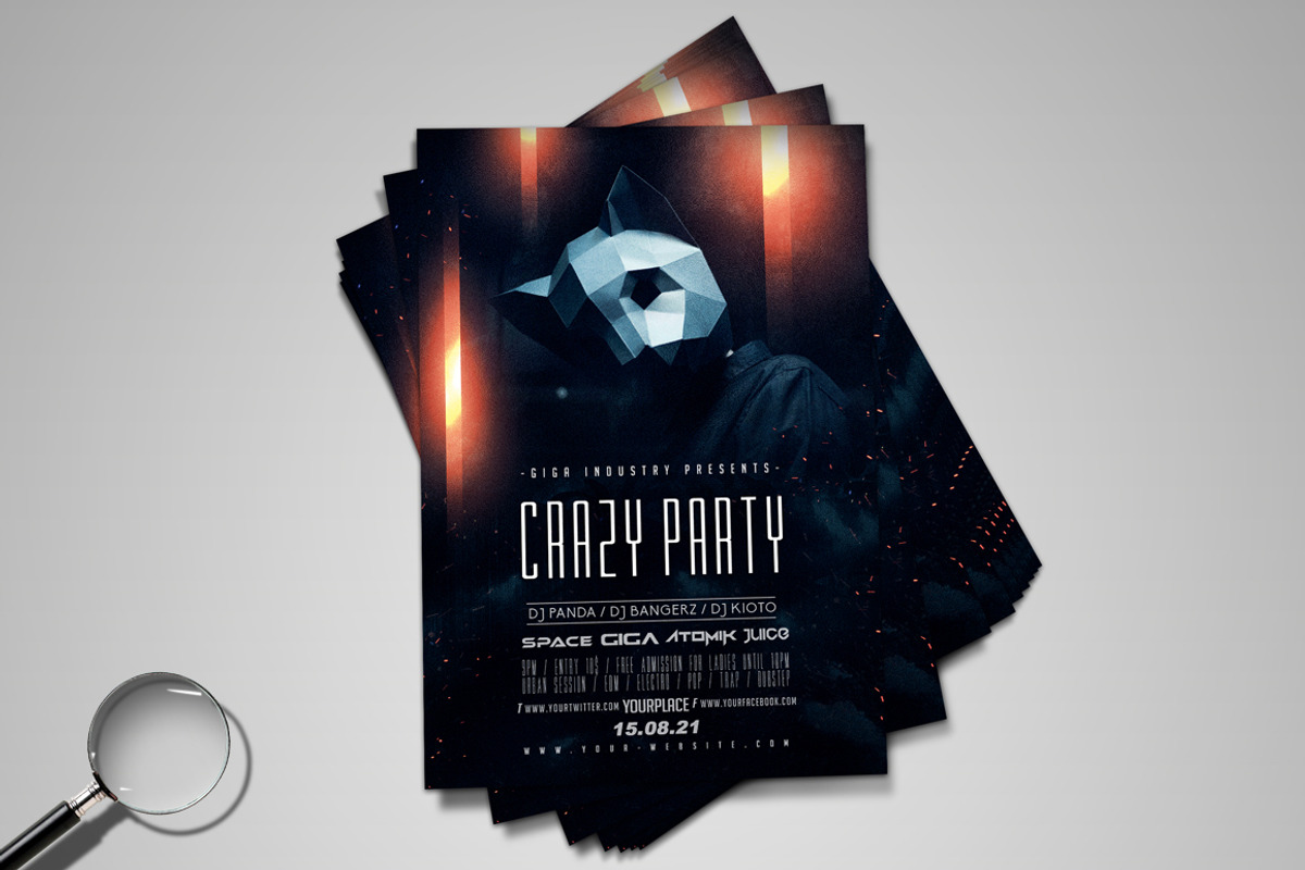 Crazy Party | Club & Deejay Flyer, a Flyer Template by GIGA-TEMPLATE (Photo 2 of 7)