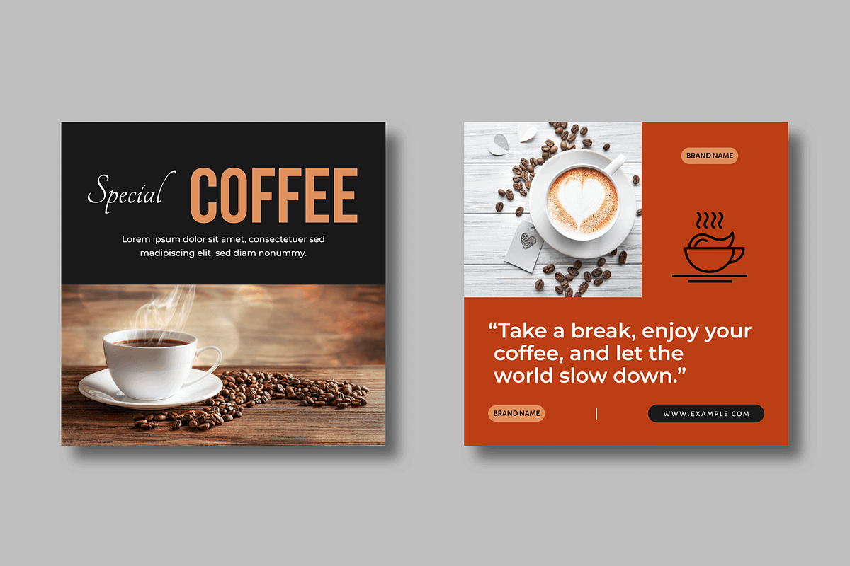 Coffee Social Media Post Template, a Social Media Template by MightyDesign (Photo 5 of 8)