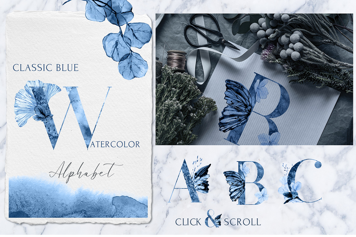 Twilight Garden Blue Watercolor Set, an Object Graphic by Cat In Colour (Photo 3 of 10)