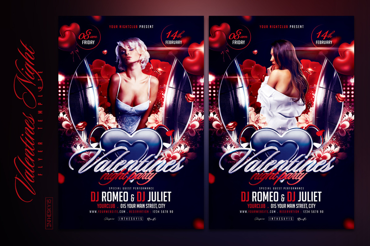 Valentines Night Flyer Template, a Flyer Template by InTheSky15 (Photo 1 of 3)