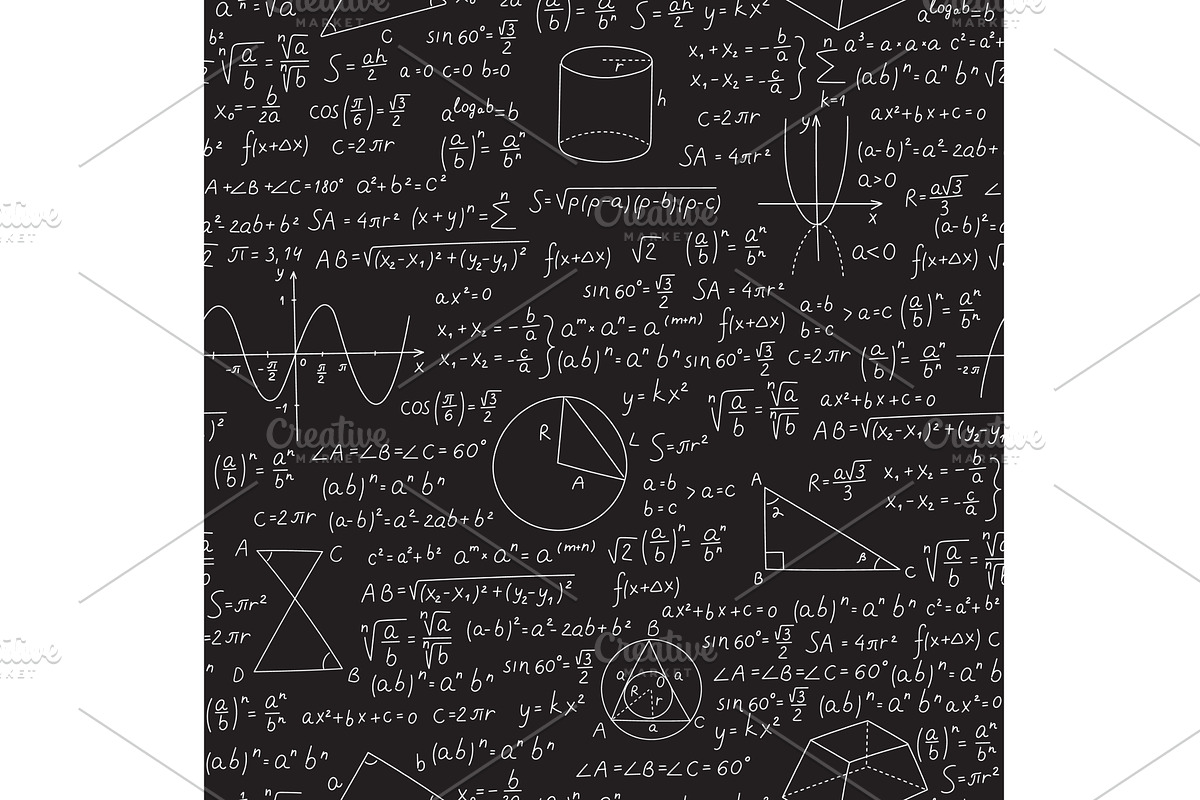 Math numbers and formulas seamless, an Illustration by Vectorbuum