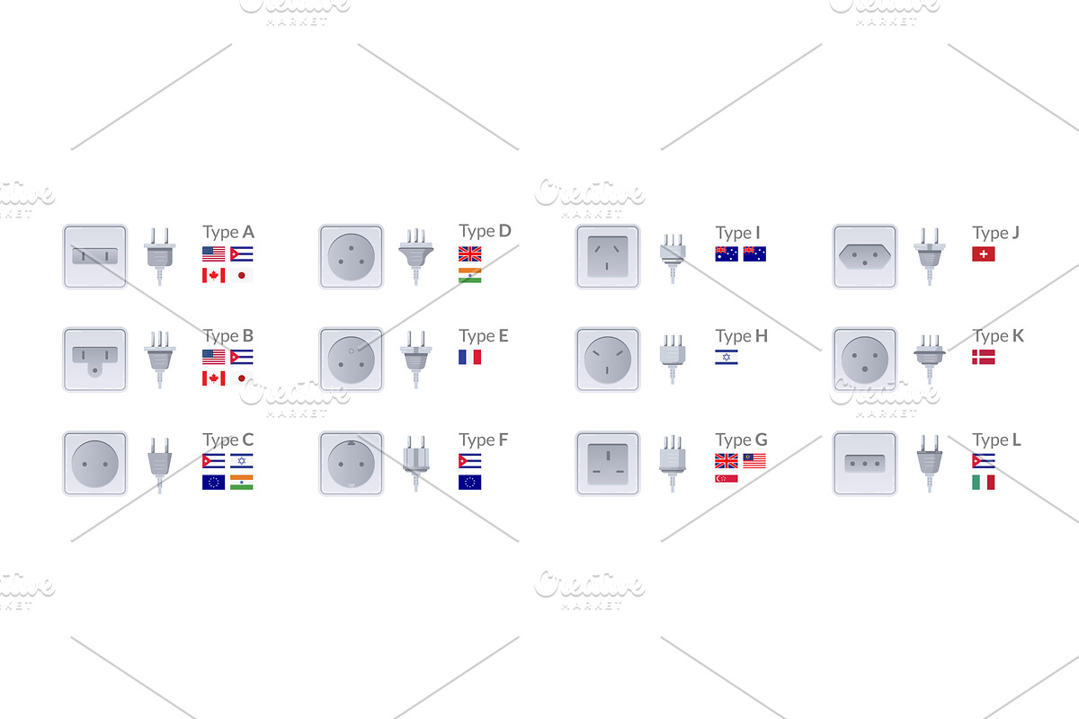 Electric power sockets with, an Object Illustration by the8monkey