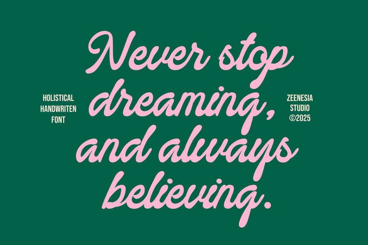 Holistical - A Handwitten Font, a Script Font by zeenesia (Photo 5 of 17)