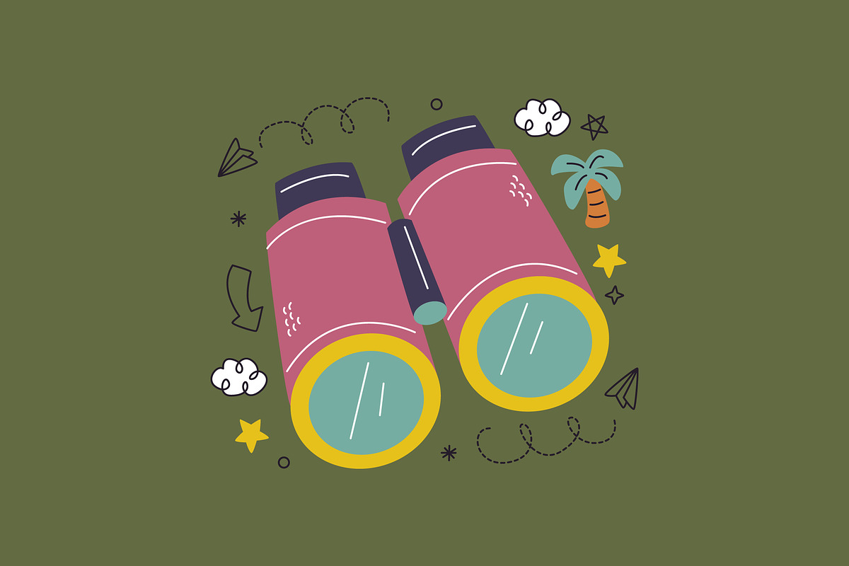 Binoculars, an Illustration by Wencory