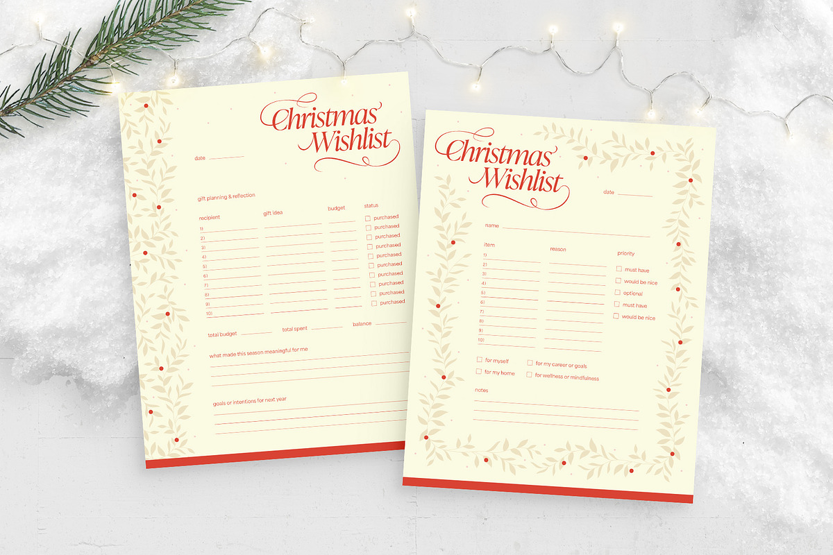 Christmas Wish List Template