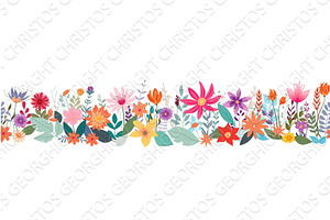 Wild Flowers Seamless Abstract, an Object Illustration by Christos Georghiou