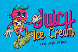 Juicy Ice Cream font + bonus, a Font by VozzyStock