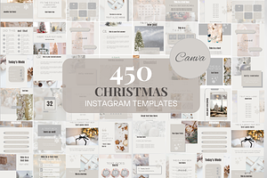 White Christmas Instagram Templates, a Social Media Template by SociallyyCreative