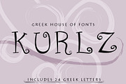 Kurlz Greek Font, a Handwritten Font by Fontastic Ventures (Thumbnail 1 of 5)