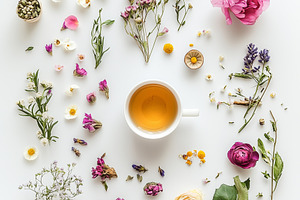 Tea in a delicate white porcelain, a Food & Drink Photo by Imaginarium