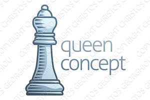 Queen Concept Chess Piece Icon, an Illustration by Christos Georghiou