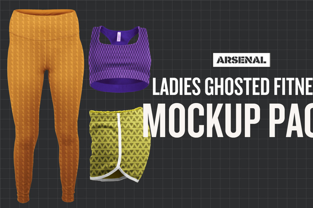 Ladies Ghosted Fitness Mockup Pack, a Shirt Mockup by Go Media's Arsenal (Photo 1 of 4)