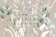 ANIMATED Watercolor Foliage & Gold, a Decorative Illustration by January Bloom (Thumbnail 4 of 12)