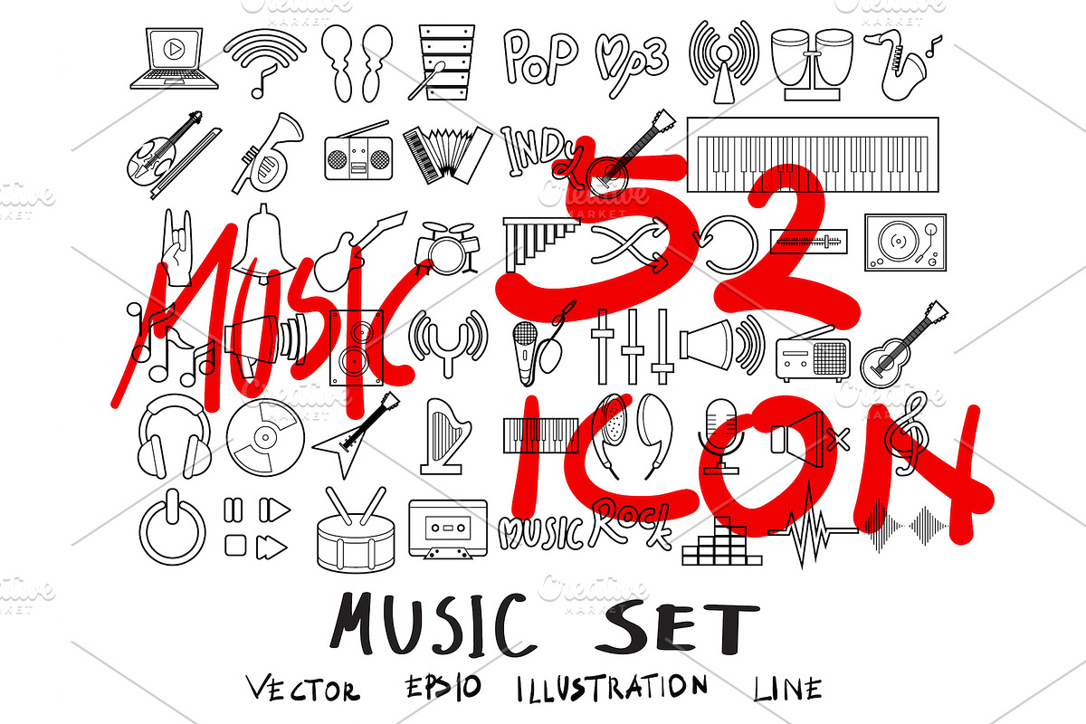 520 Line icons set, an Outline Icon by TKDoodle (Photo 3 of 8)