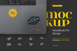 MacBook Pro Sticker Mockup Set