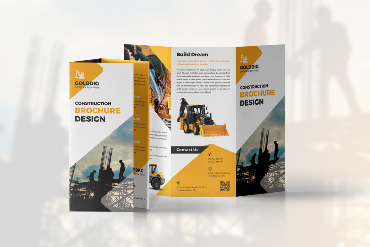 Construction Trifold Brochure, a Brochure Template by Orcshape Studio (Photo 4 of 4)