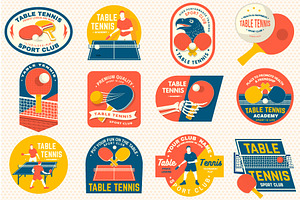 Table tennis sticker, logo, badge, an Object Illustration by sivVector