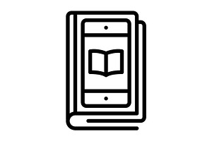 Ebook book recording black icon, an Outline Icon by Creative priyanka