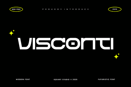 Visconti - Futuristic Font, a Sans Serif Font by Iqsiart Studio