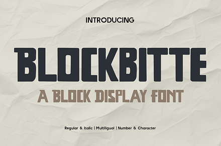 Blockbitte - Bold Display, a Sans Serif Font by Indotype Foundry