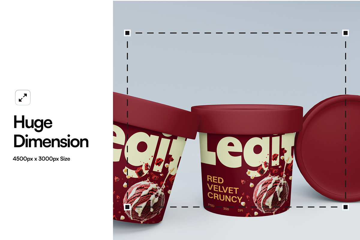 Ice Cream Packaging Mockup, a Packaging Mockup by SLAB! Design (Photo 2 of 7)