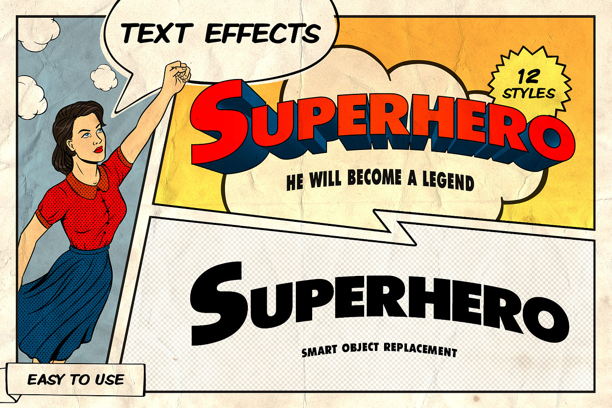Marvelous Vintage Comics Bundle, a Brushes & More by pixelbuddha.net (Photo 2 of 13)