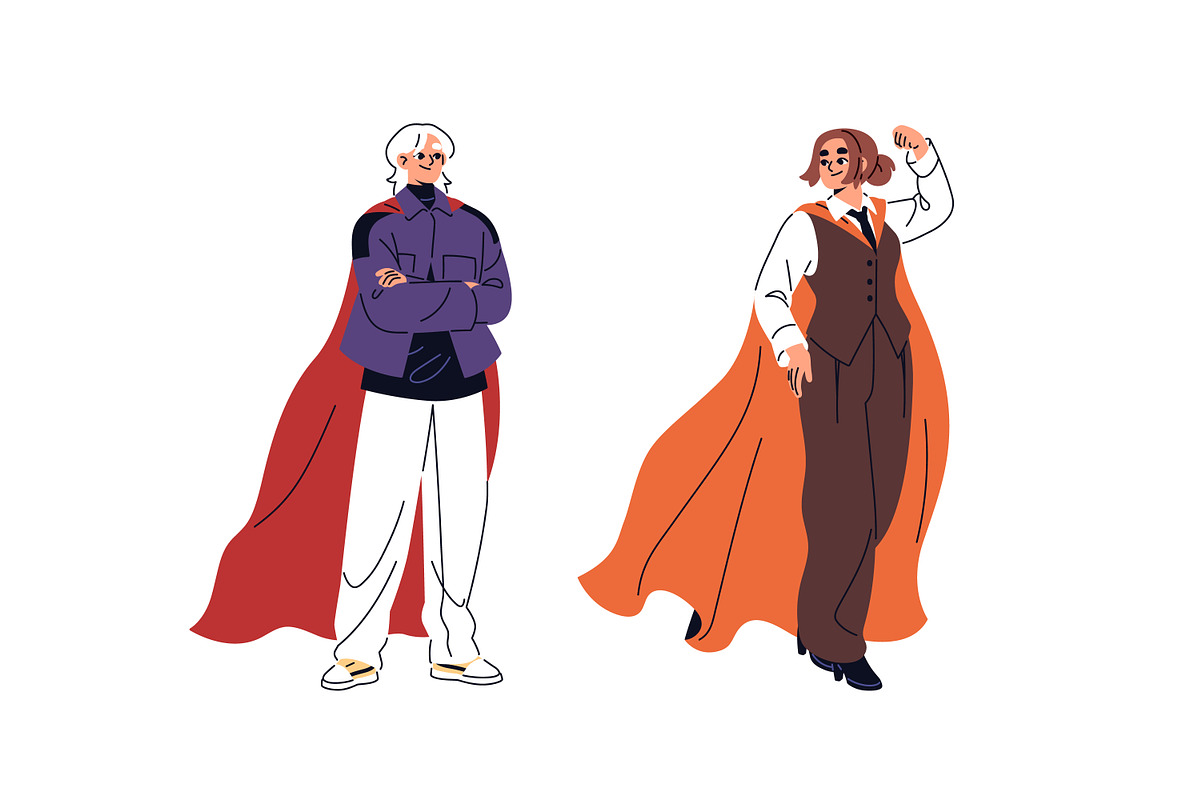 Diverse people superheroes set, a Person Illustration by PaperTrident (Photo 3 of 5)