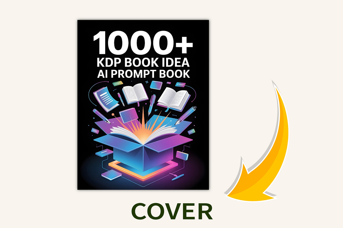 1000+ KDP Book Idea AI Prompt Book, a Stationery Template by Designmela01
