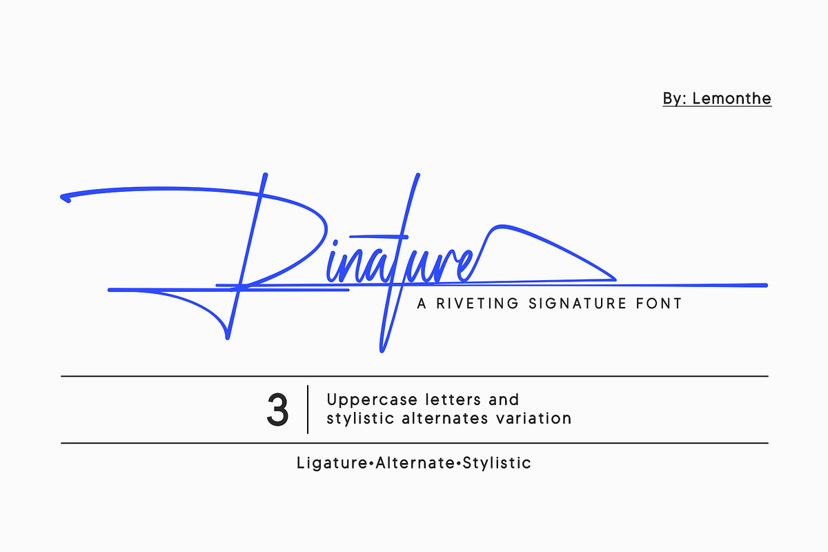 Rinature | Signature Font, a Script Font by Lemonthe (Photo 1 of 9)