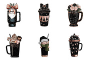 christmas stanly cup clipart, an Illustration by CreationArt (Thumbnail 4 of 6)