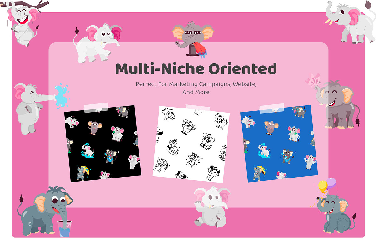 Elephant Cartoon Stickers, an Emoji Icon by Vectors Market (Photo 4 of 6)