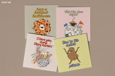 SET square greeting card mockup set, a Merchandise Mockup by MCKP*ME