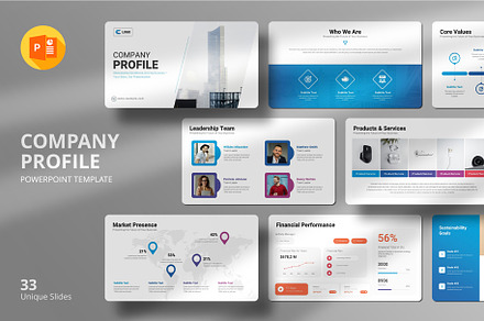 Company Profile PowerPoint Template, a Presentation Template by Design Vault