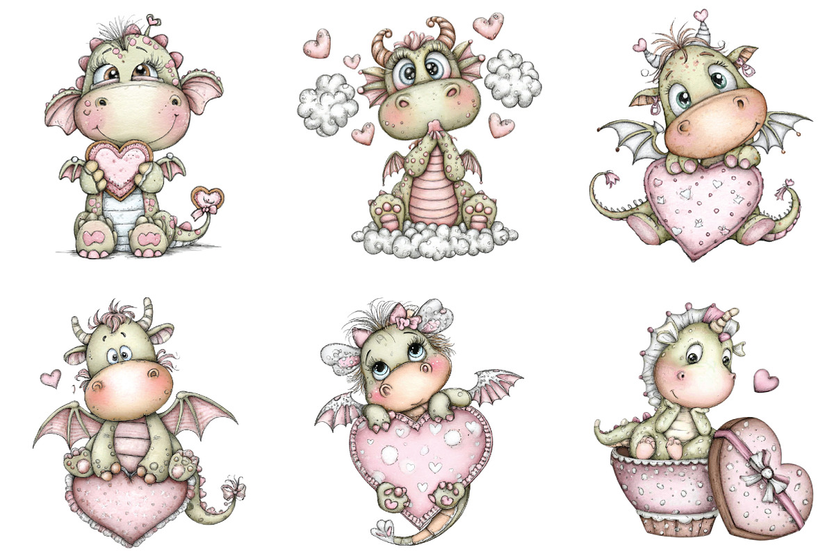 Whimsical Valentine Baby Dragon PNG, a Graphic by CraftArtStudio (Photo 4 of 6)