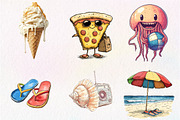 Quirky Summer Beach Day Clipart, an Illustration by CreationArt (Thumbnail 9 of 9)