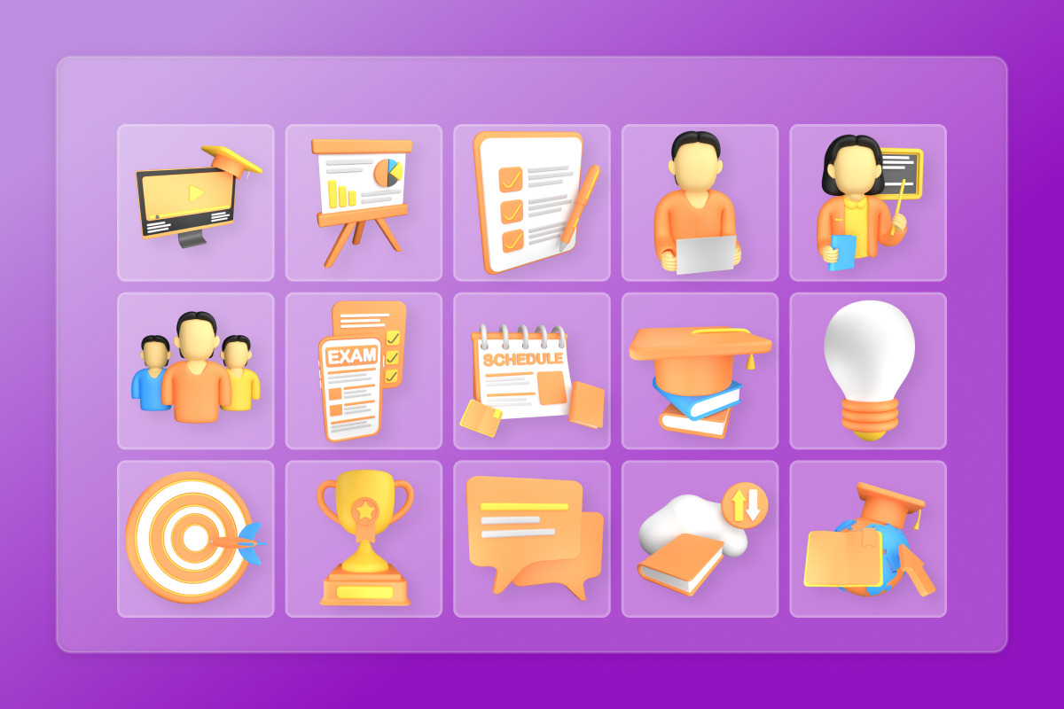 E-Learning & Online Course 3D Icon, an Education Illustration by twinstd (Photo 7 of 7)