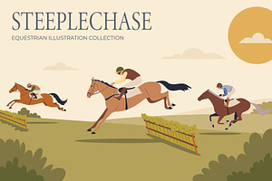 Steeplechase, an Animal Illustration by Naurider