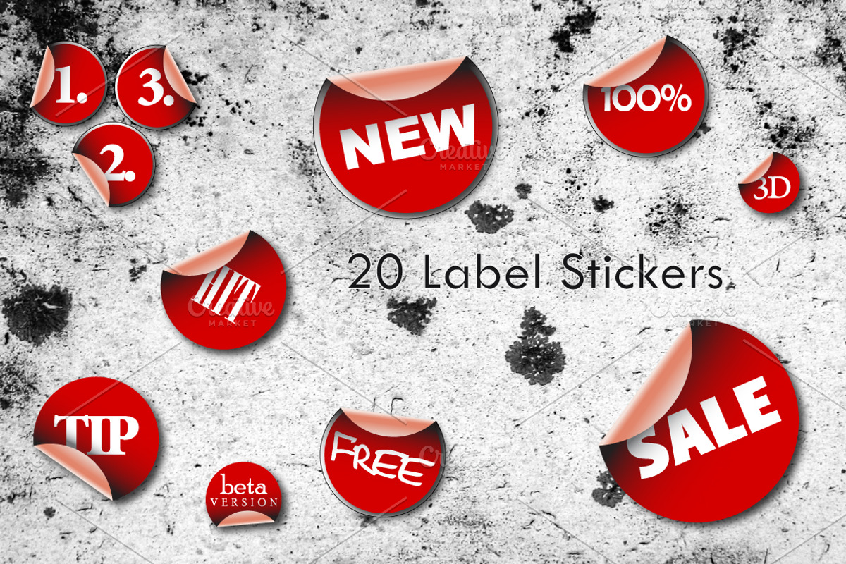 20 Vector Label Stickers
