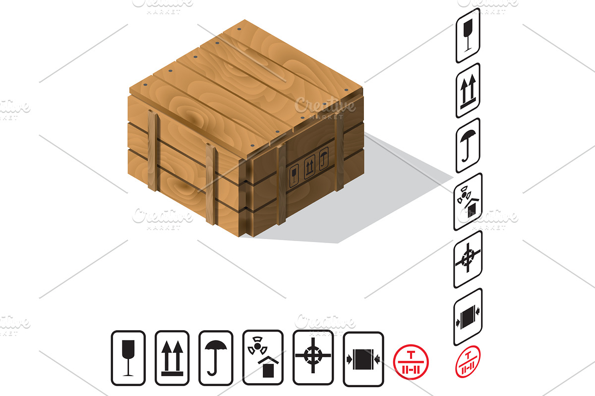 Wooden cargo box Vector, a Transportation Illustration by piter.goskov