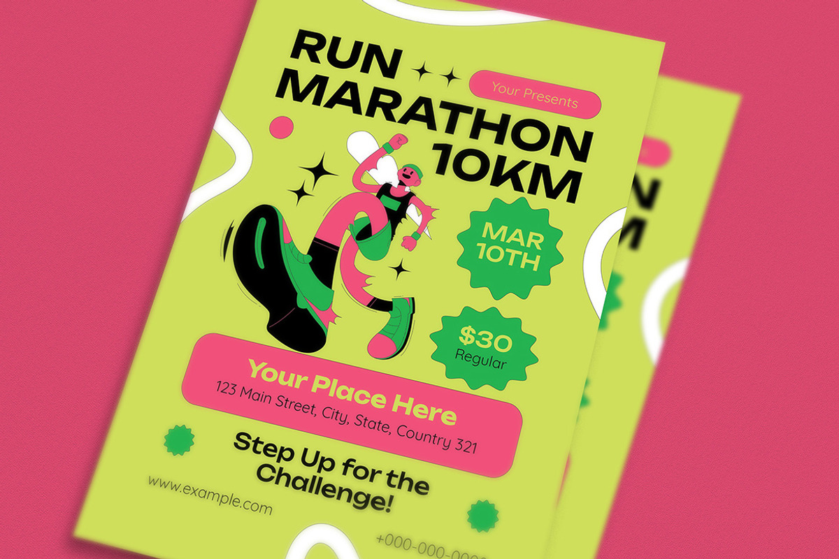 Retro Marathon Tournament Flyer, a Flyer Template by VectorVactory (Photo 3 of 3)