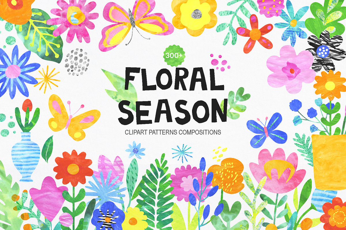 Floral Season Collage Illustrations, an Illustration by LarysaZabrotskaya (Photo 12 of 12)