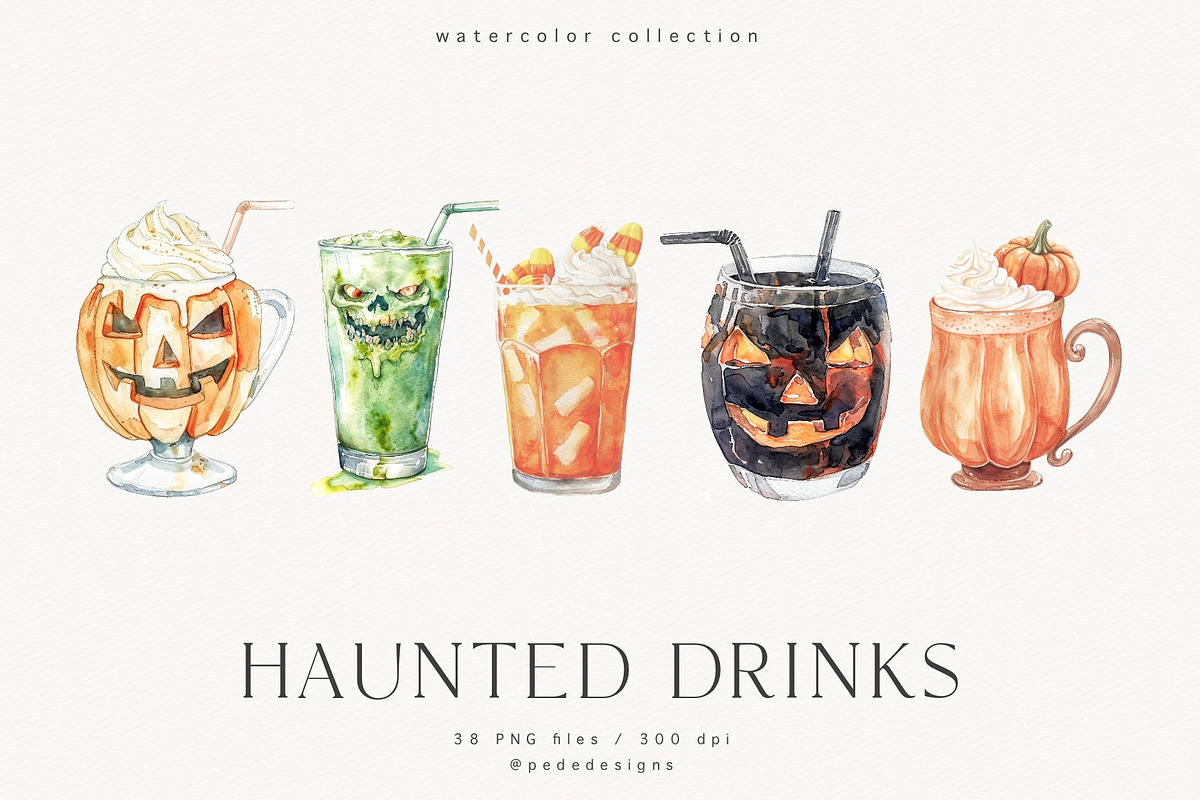Haunted Drinks, a Food Illustration by PeDe Designs (Photo 4 of 8)