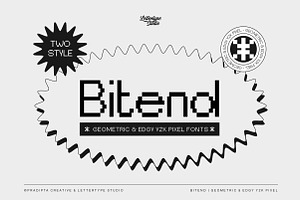 Bitend Geometric Edgy Y2K Pixel Font, a Sans Serif Font by Lettertype Studio