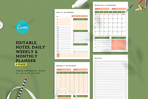 Daily, Weekly And Monthly Planner.