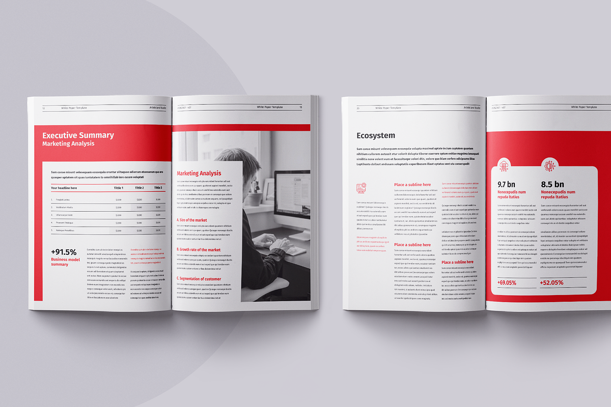 White Paper | Canva, Word, PPTX, InD, a Brochure Template by ArtisticLand (Photo 5 of 9)