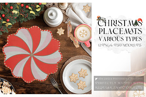 Christmas Placemats Various Types, a Product Mockup by mock-ups