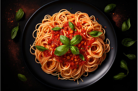 Delicious italian spaghetti with, a Food & Drink Photo by Ylivdesign