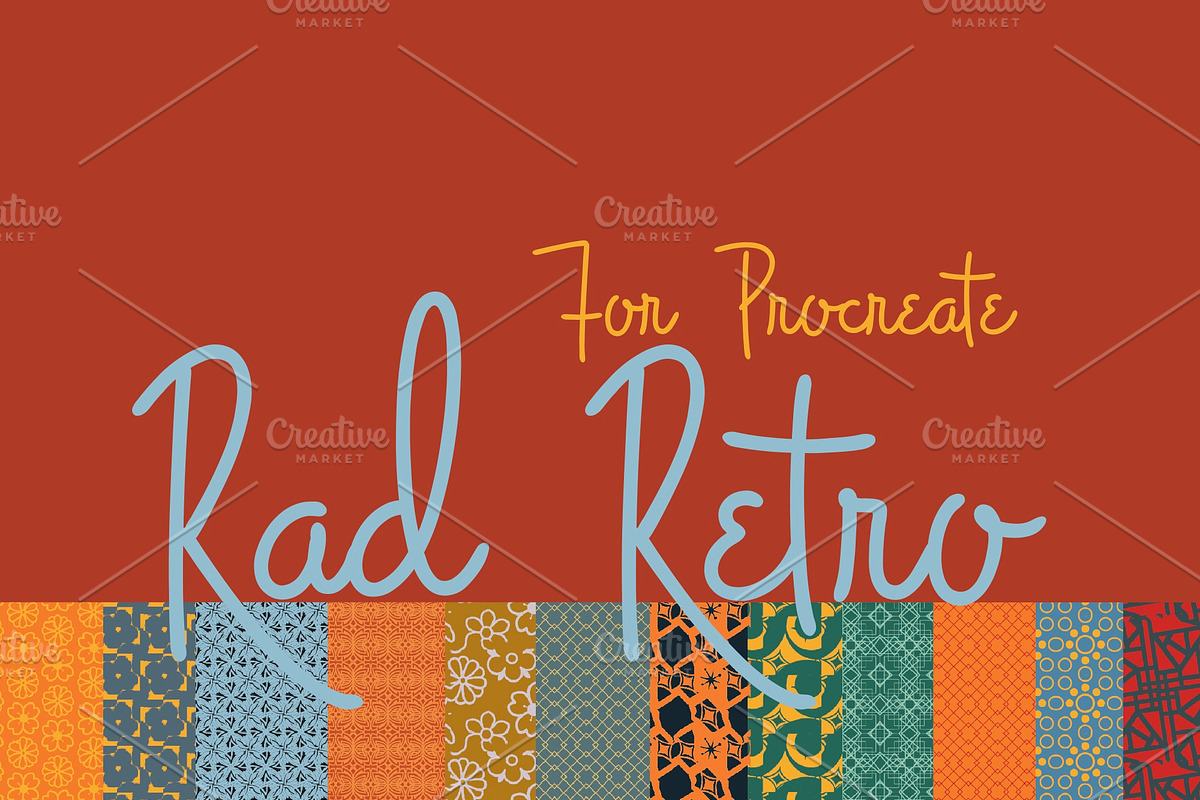 Rad/Retro pattern brushes Procreate, a Brush Add-On by Courtney Leigh creates (Photo 1 of 2)